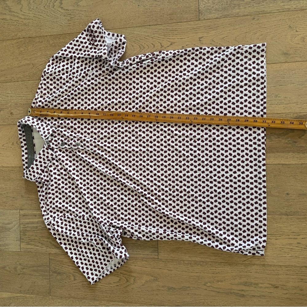 Men's Polka Dot Polo Shirt - Black and White - Picture 6 of 9